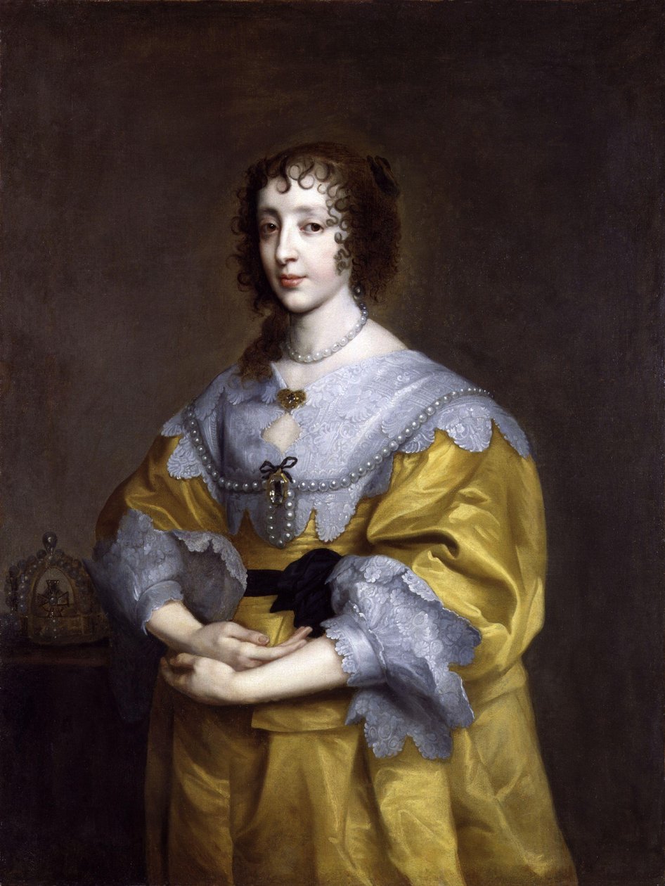 Retrato de Henrietta Maria de Bourbon, rainha de Inglaterra (1609-1669) de after Anthony van Dyck
