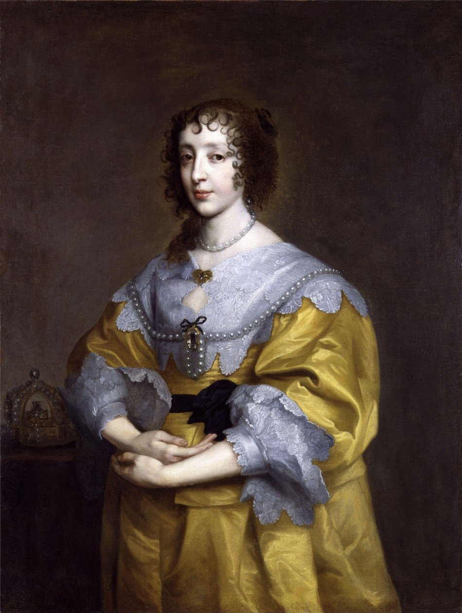 Retrato de Henrietta Maria de Bourbon, rainha de Inglaterra (1609-1669) de after Anthony van Dyck