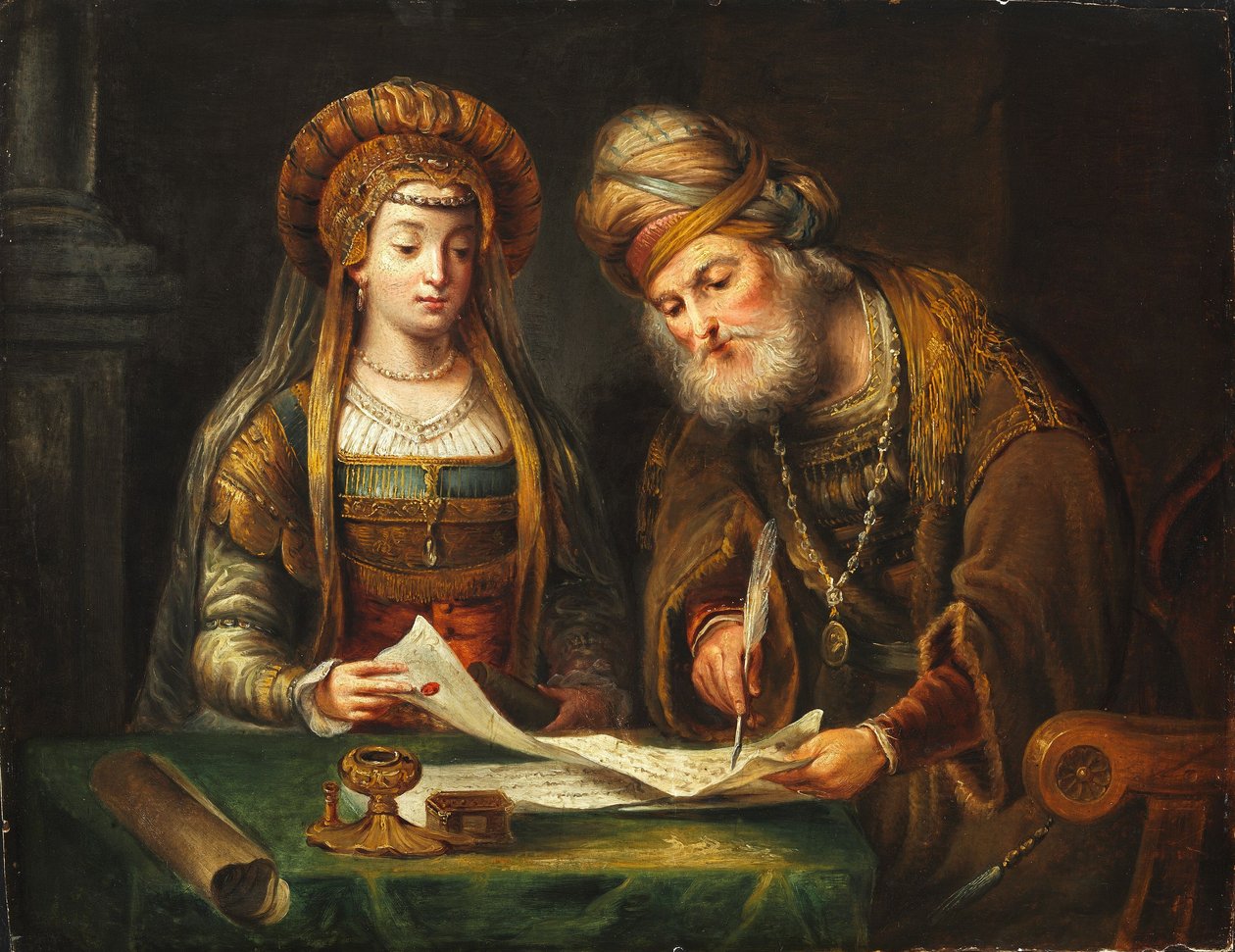 Ester e Mordecai de After Arent de Gelder