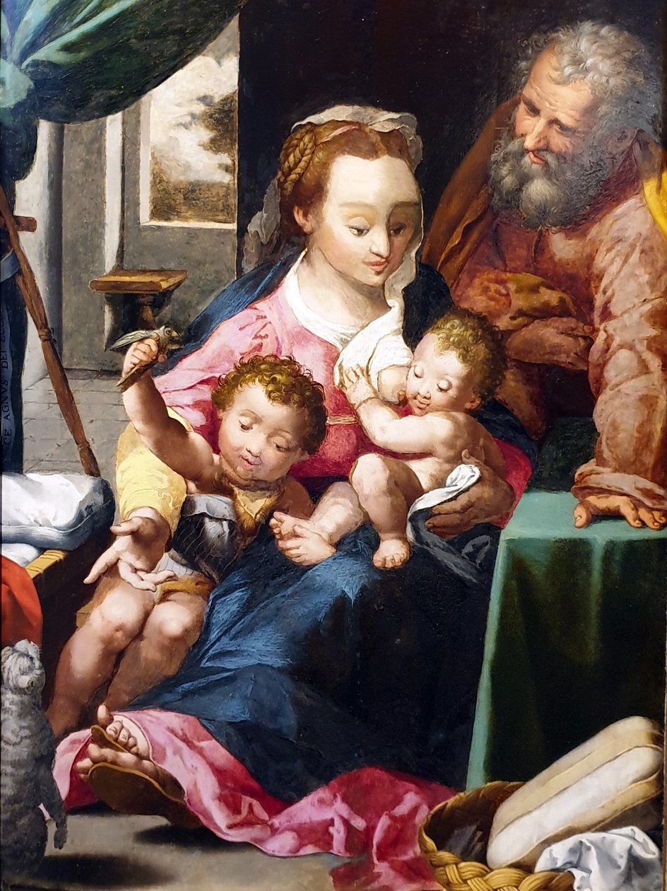 A madona dos gatos de after Federico Barocci