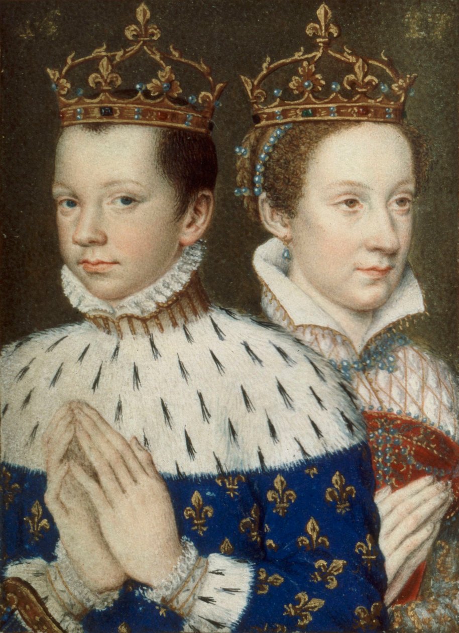 BnF, NAL 83, fólio 154 v - Francisco II e Maria, rainha da Escócia (recortado) de After François Clouet