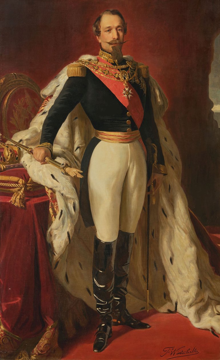 Franz Xaver Winterhalter (depois) Napoleão III em trajes de coroação de after Franz Xaver Winterhalter