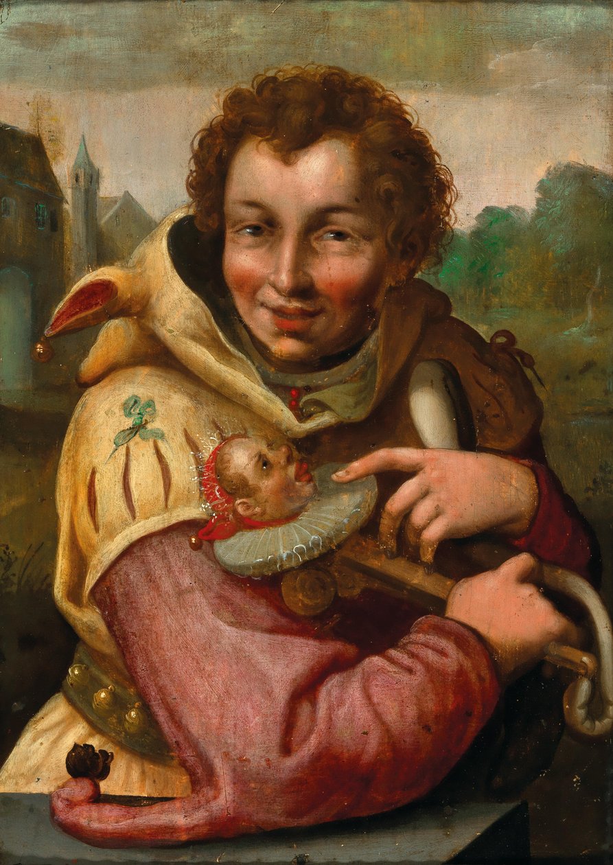Bobo da corte com marotte segundo Goltzius de after Hendrik Goltzius