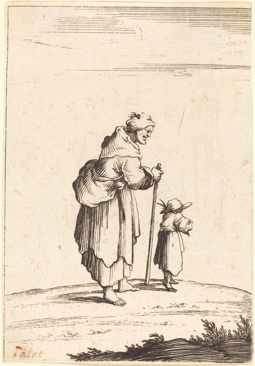 Mendigo mulher e criança de After Jacques Callot