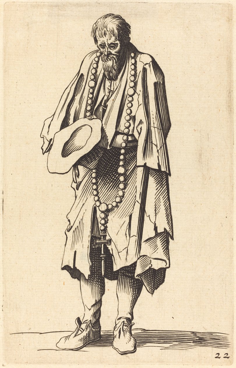 Mendigo com Rosário de After Jacques Callot