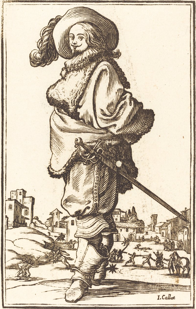 Homem Nobre com Pele Plastron de After Jacques Callot