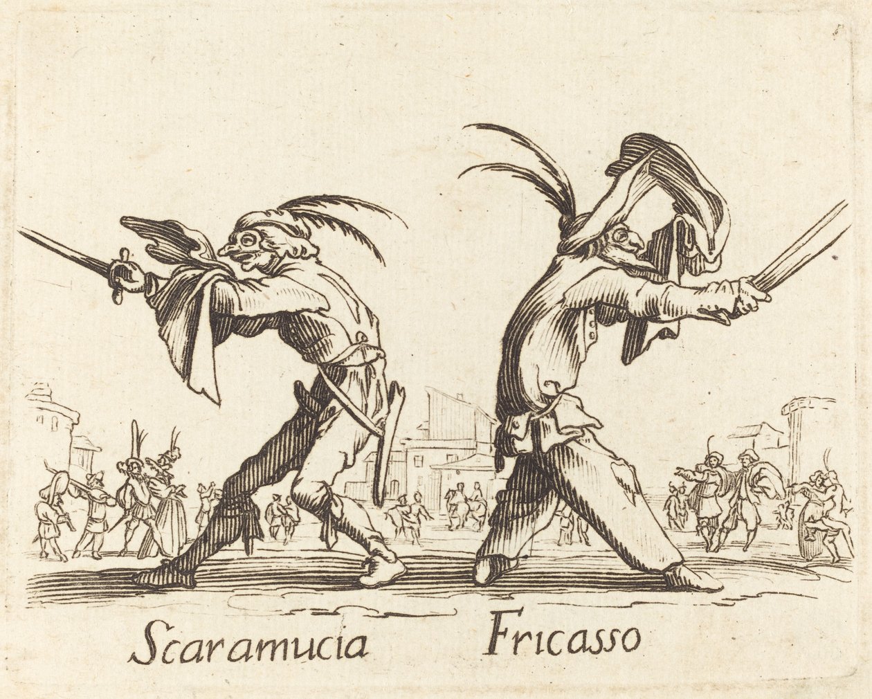 Scaramucia e Fricasso de After Jacques Callot