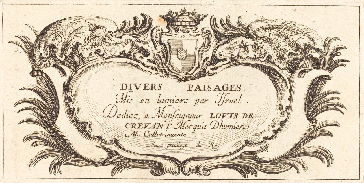 Title Page for "Various Landscapes" de After Jacques Callot