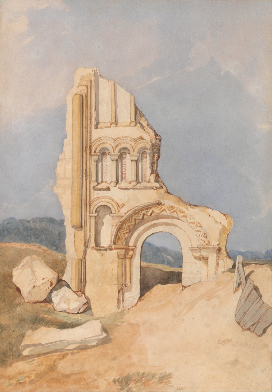 Ruína de uma Igreja Normanda de After John Sell Cotman
