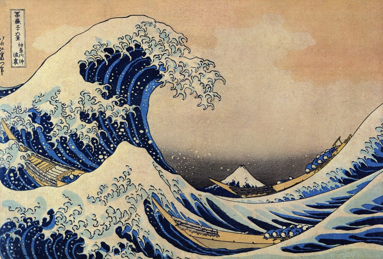 Atrás da Grande Onda em Kanagawa de After Katsushika Hokusai