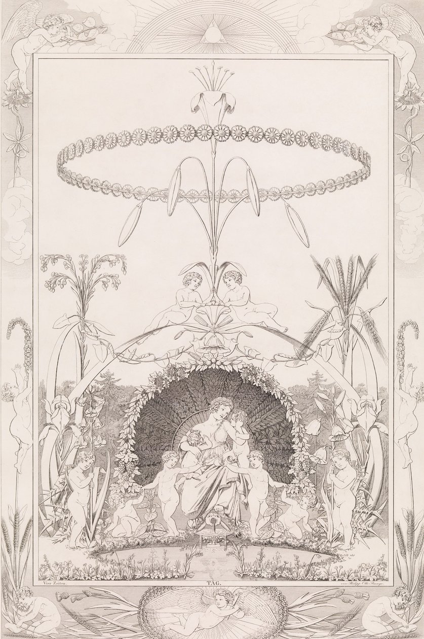 Dia, da série The Times of the Day, 1807. de After Philipp Otto Runge