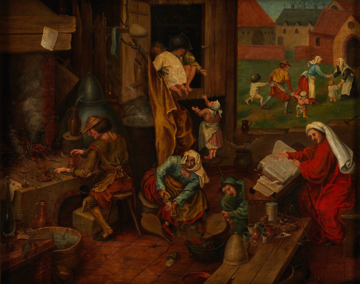 Um alquimista de After Pieter Brueghel the Elder