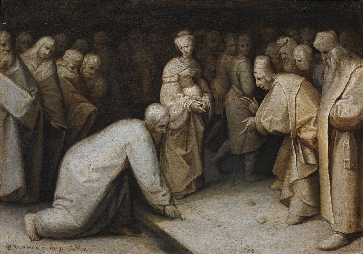 Cristo e a mulher apanhada em adultério de After Pieter Brueghel the Elder