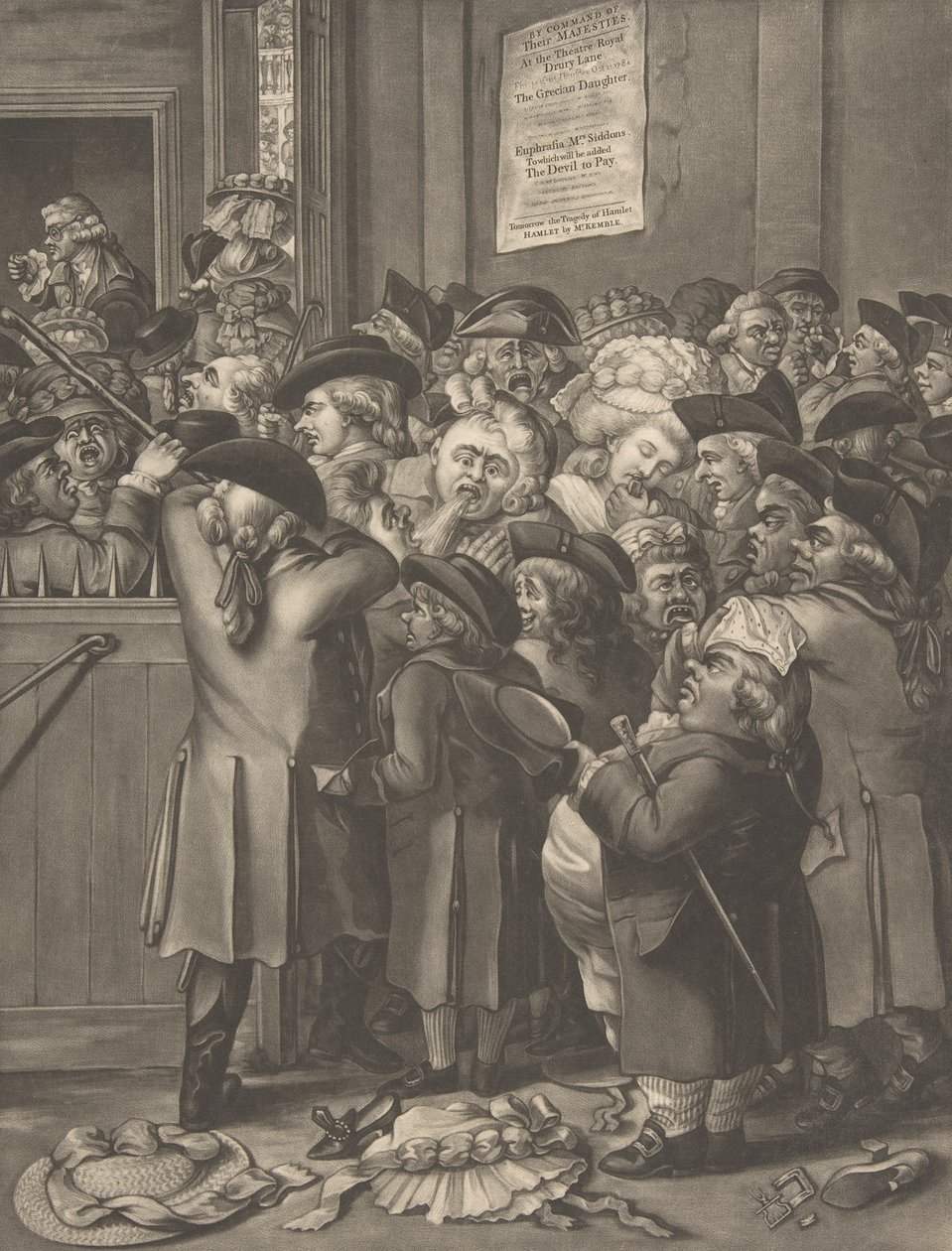 The Pit Door La Porte du Parterre, 9 de Novembro de 1784. de After Robert Dighton the Elder.
