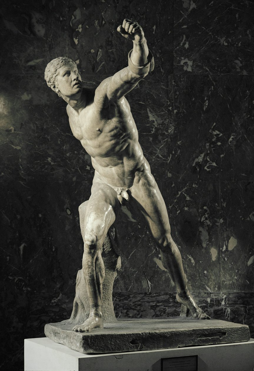O gladiador Borghese, encontrado em Anzio, Itália ... de Agasias Agasias