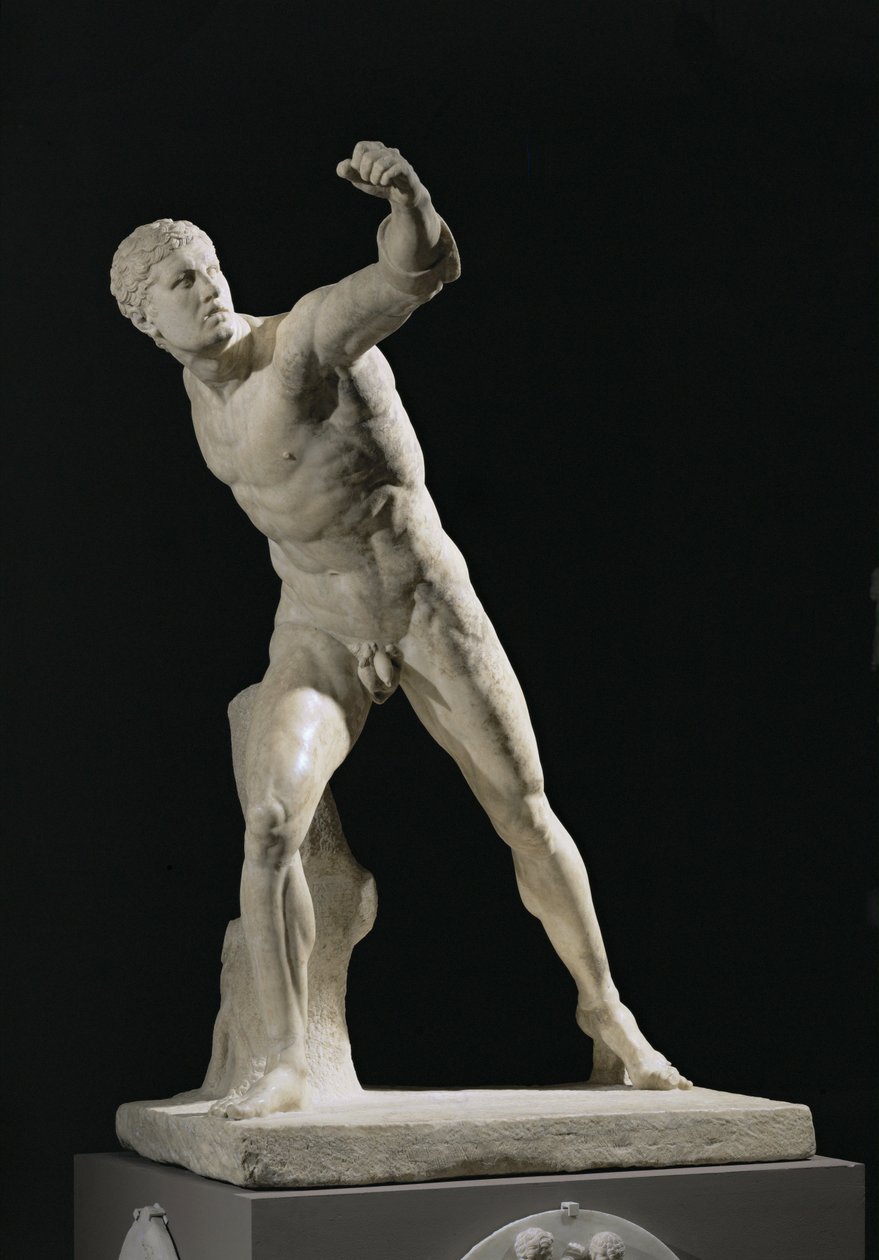 O gladiador Borghese, encontrado em Anzio, Itália, por volta de ... de Agasias Agasias