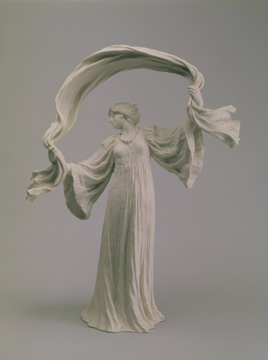 Dançarino com um lenço de um centro de mesa, Sevres, 1900 (biscoito) de Agathon Leonard