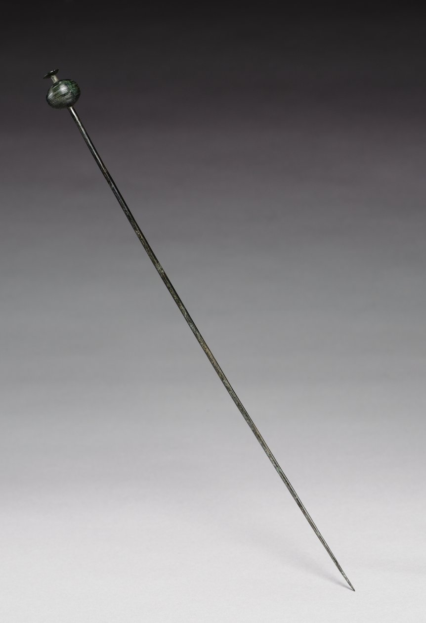 Alfinete de vestuário, c.1400 aC (bronze fundido e forjado) de Age Bronze