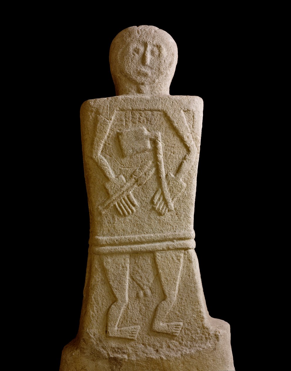 Arte pré-histórica: estela masculina da Selva di Filetto (Filetto II), Idade do Ferro (séculos 8-6 a.C.) Pontremoli, Palácio Bocconi de Iron Age
