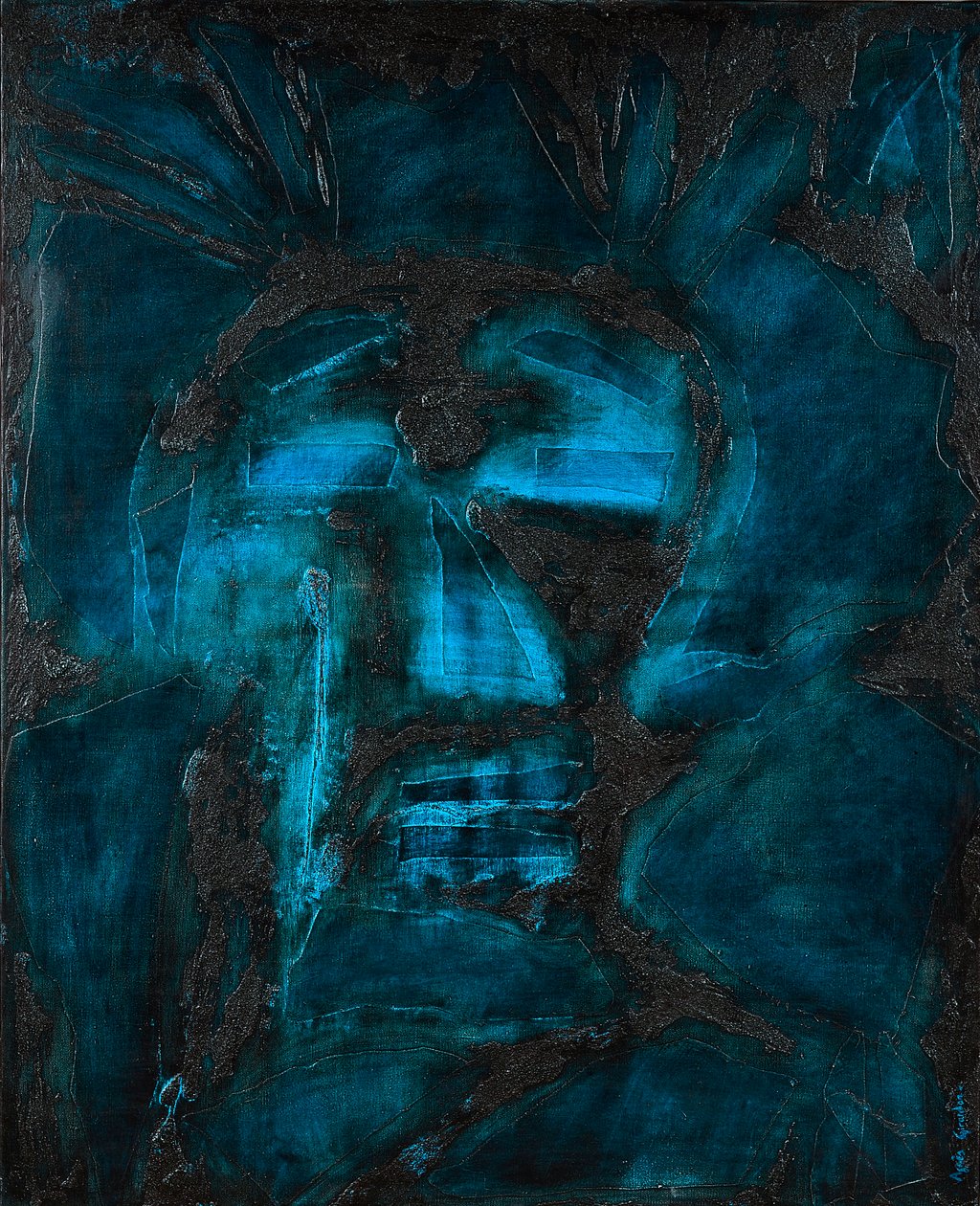 Henri, 2014 (técnicas mistas, óleo sobre tela) de Agnes Girardon