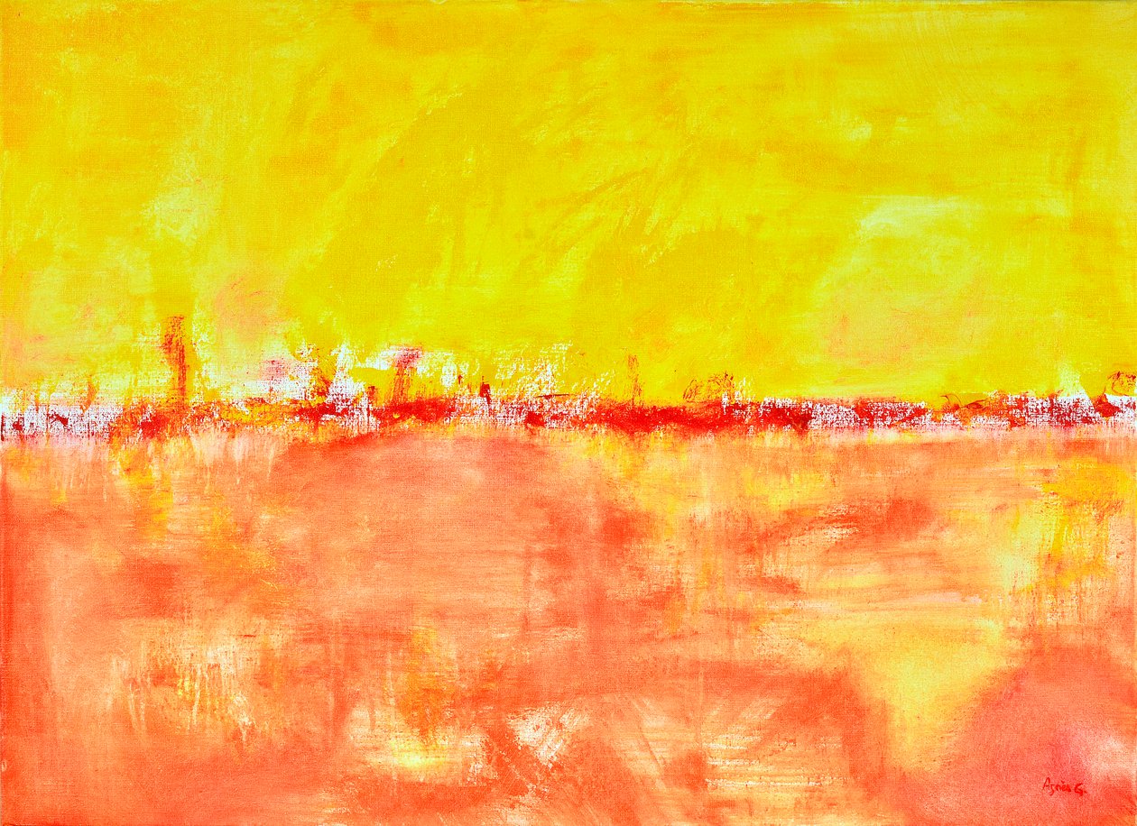 Horizon, 2017 (técnica mista sobre tela, acrílico) de Agnes Girardon