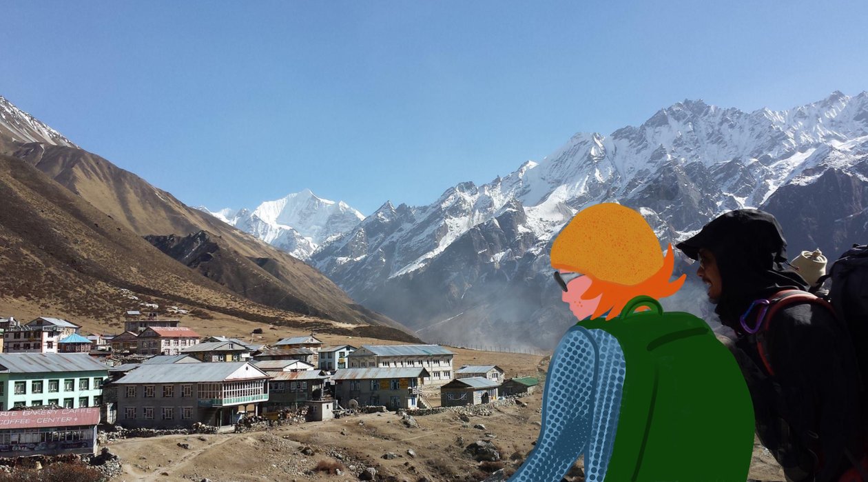 Langtang, 2023 (arte digital sobre fotografia) de Agnes Girardon