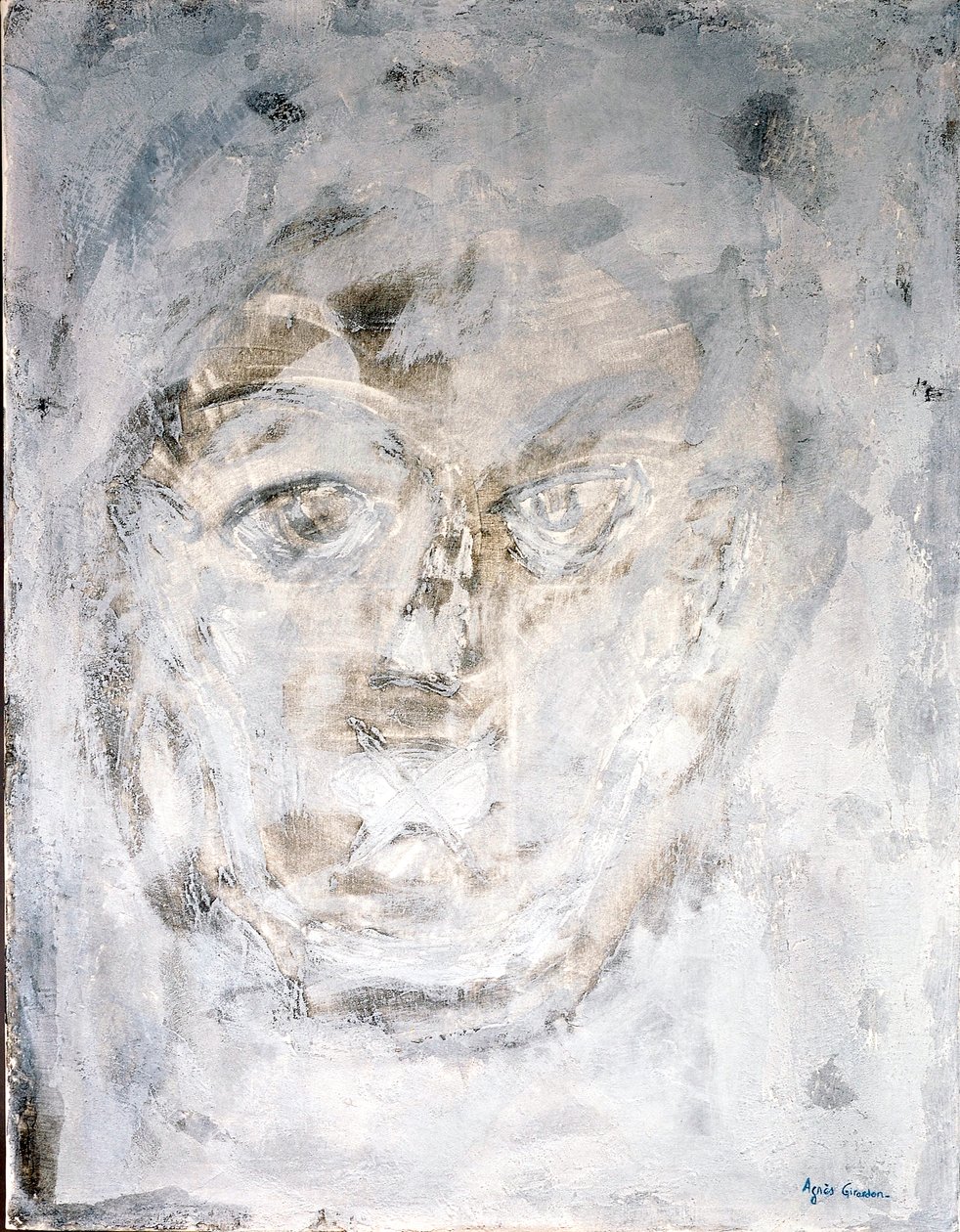 Bruto, 2014 (técnicas mistas, areia e acrílico) de Agnes Girardon
