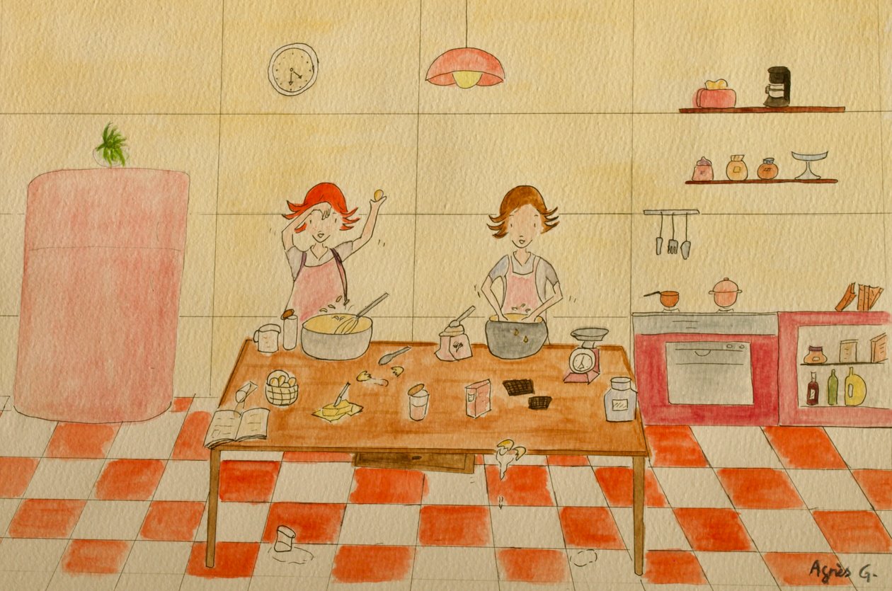 The Voyage, Kitchen, 2015 , aguarela sobre papel de Agnes Girardon