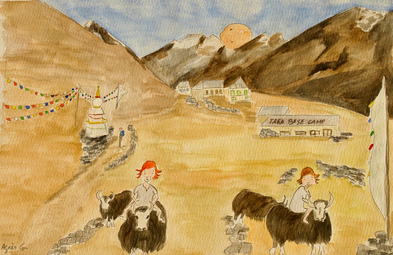 The Voyage, Langtang, 2015 , aguarela sobre papel de Agnes Girardon