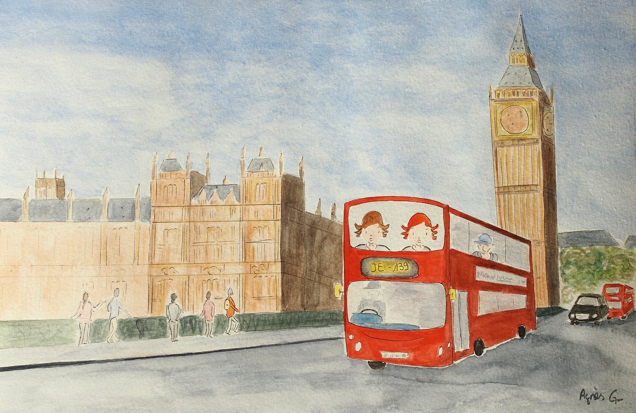 The Voyage, Londres 2015 , aguarela sobre papel de Agnes Girardon