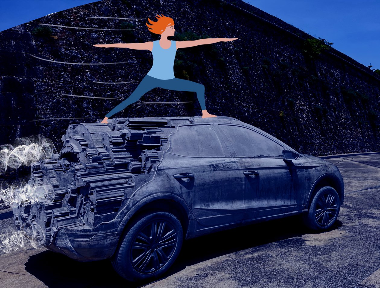 Warrior 2, 2023 (arte digital sobre fotografia) de Agnes Girardon