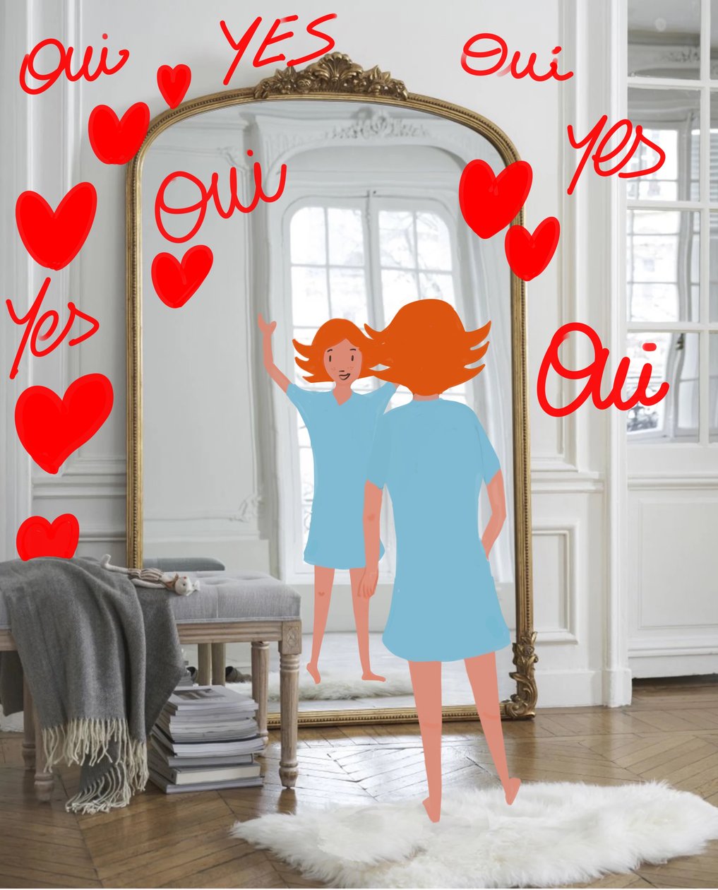 YES OUI, 2023 (arte digital sobre fotografia) de Agnes Girardon