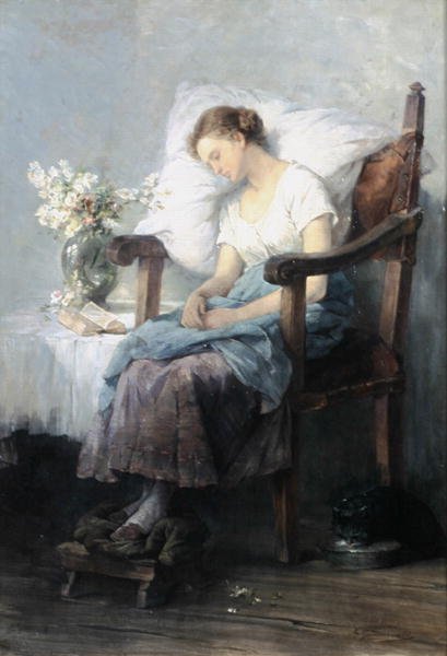 Adormecido (óleo sobre tela) de Agnes Grunenwald