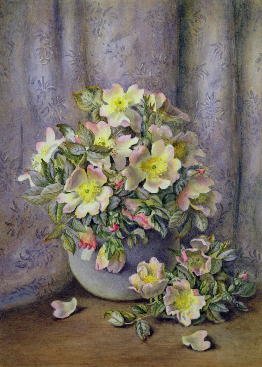Ainda vida de rosas de Agnes Louise Holding