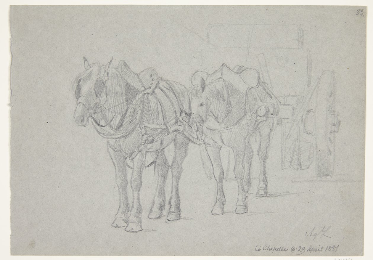 A carruagem aproveitou dois cavalos de Agnes Lunn