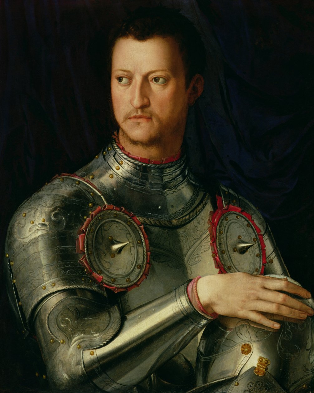 Retrato de Cosimo I (1519-74) de Medici (têmpera no painel) de Agnolo Bronzino