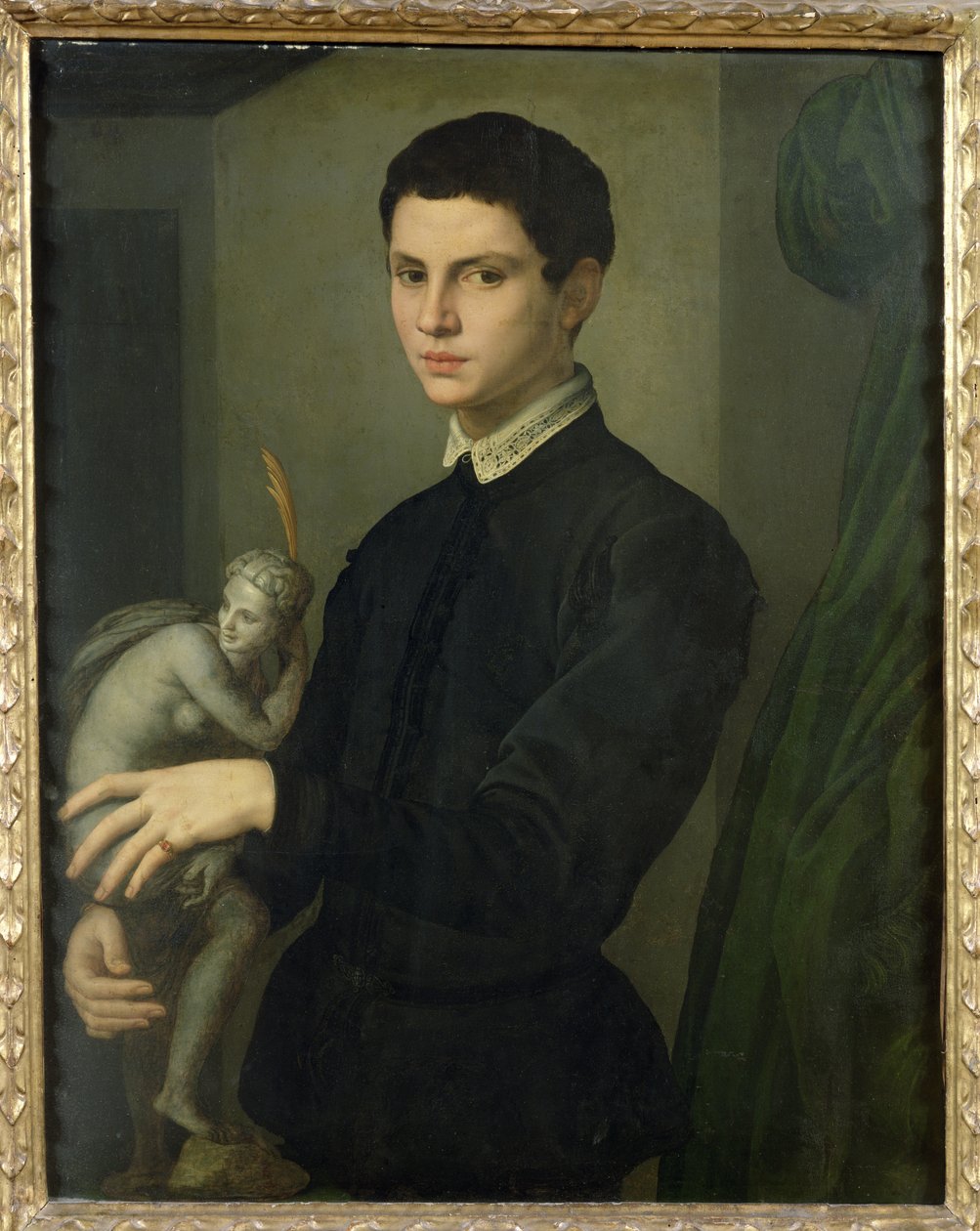 Retrato de um escultor, possivelmente Baccio Bandinelli (1493-1560) de Agnolo Bronzino