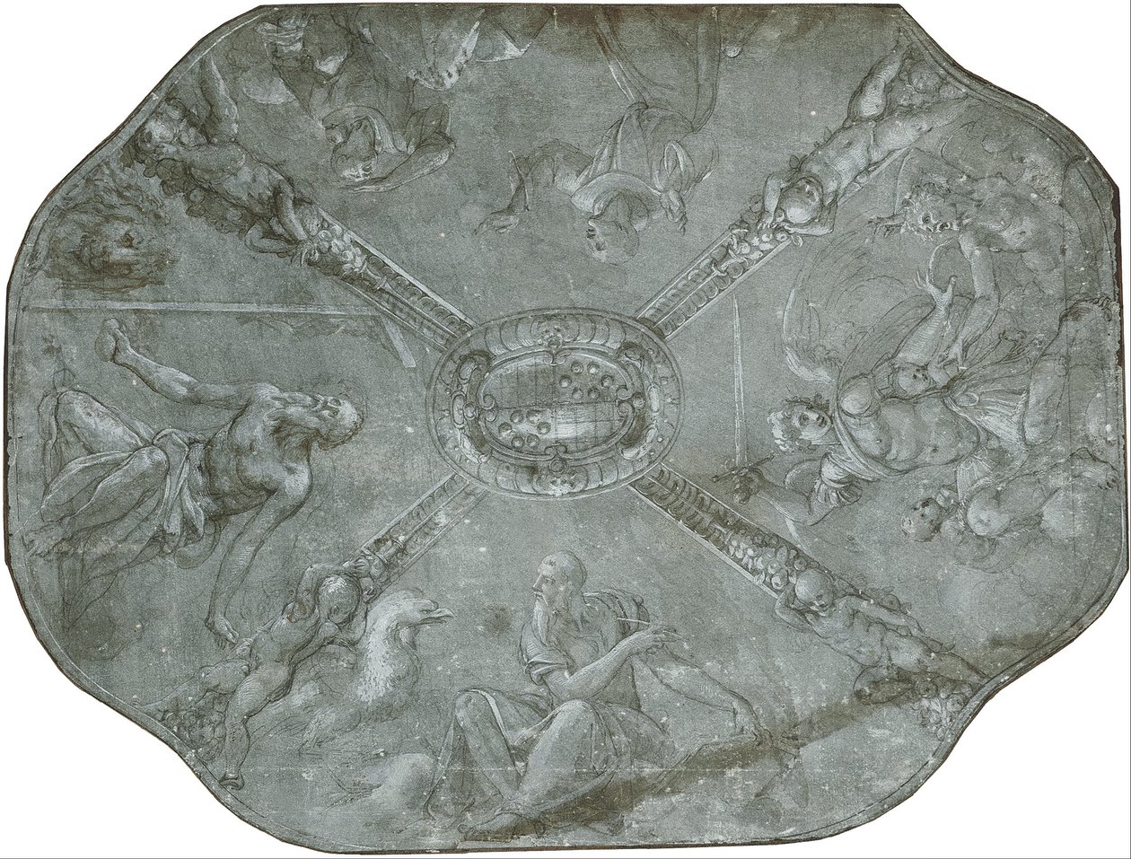 Esboço fresco para o teto na Capella dEleonora de Toledo, Palazzo Vecchio, Florença de Agnolo Bronzino