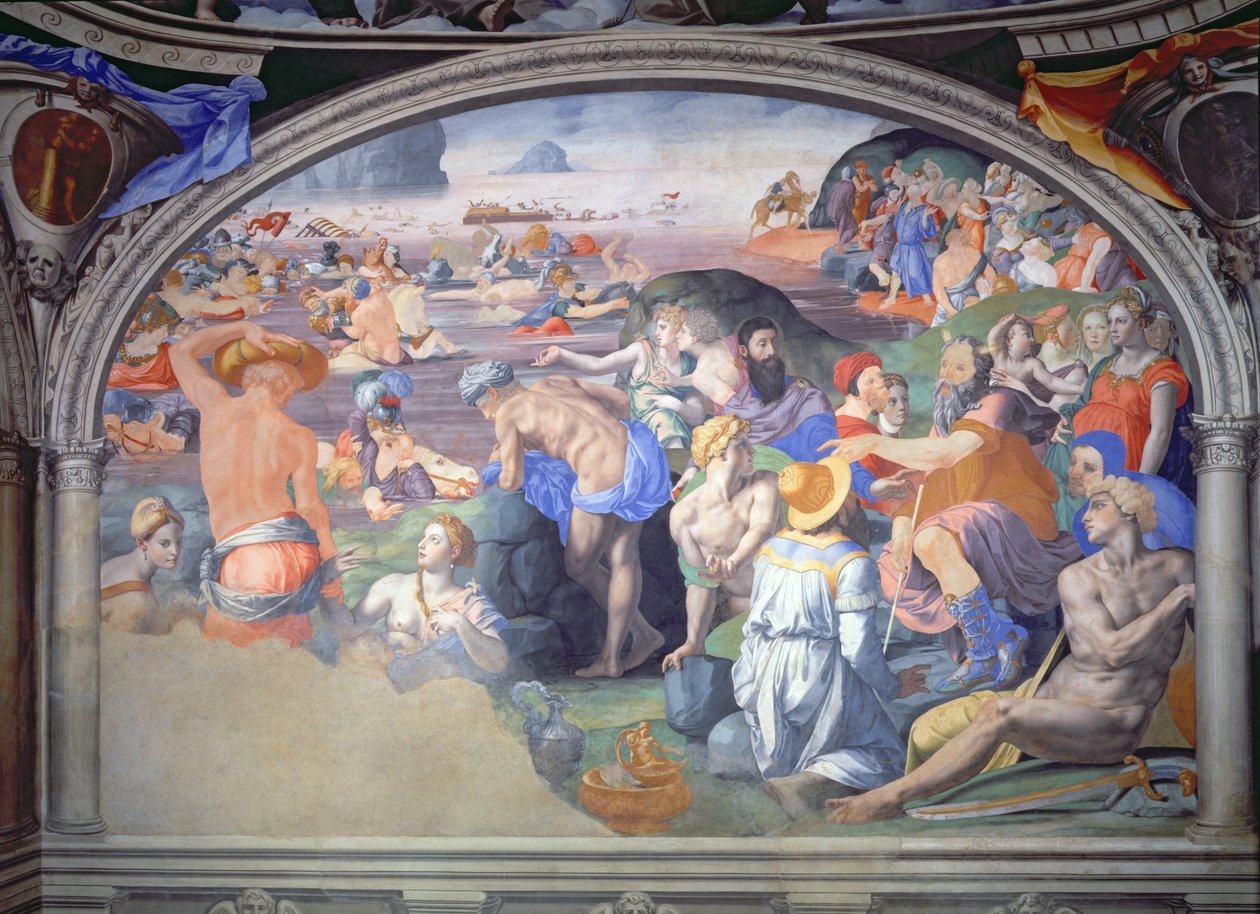 O Cruzamento do Mar Vermelho, 1555 de Agnolo Bronzino
