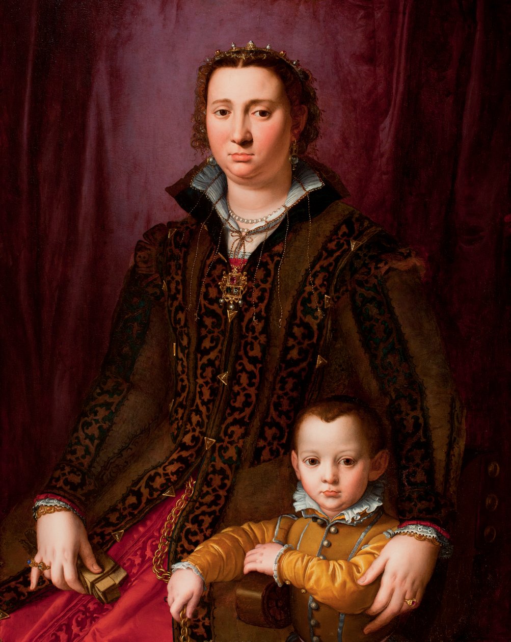 Retrato de Giovanna Chevara e Giovanni Montalvo, c.1560-65 (óleo sobre painel) de Agnolo (circle of) Bronzino