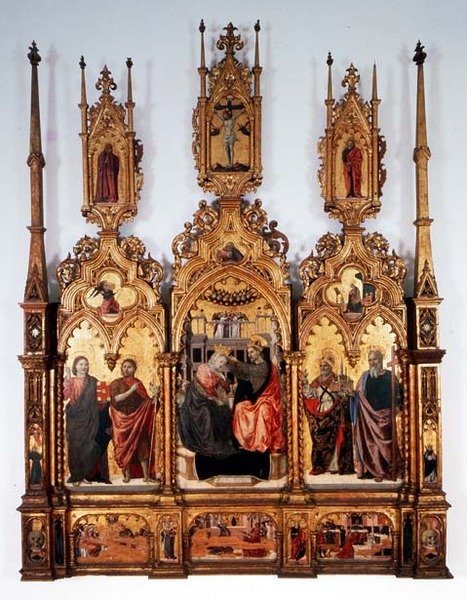 Coroação da Virgem, tríptico de Agnolo and Bartolomeo degli Erri