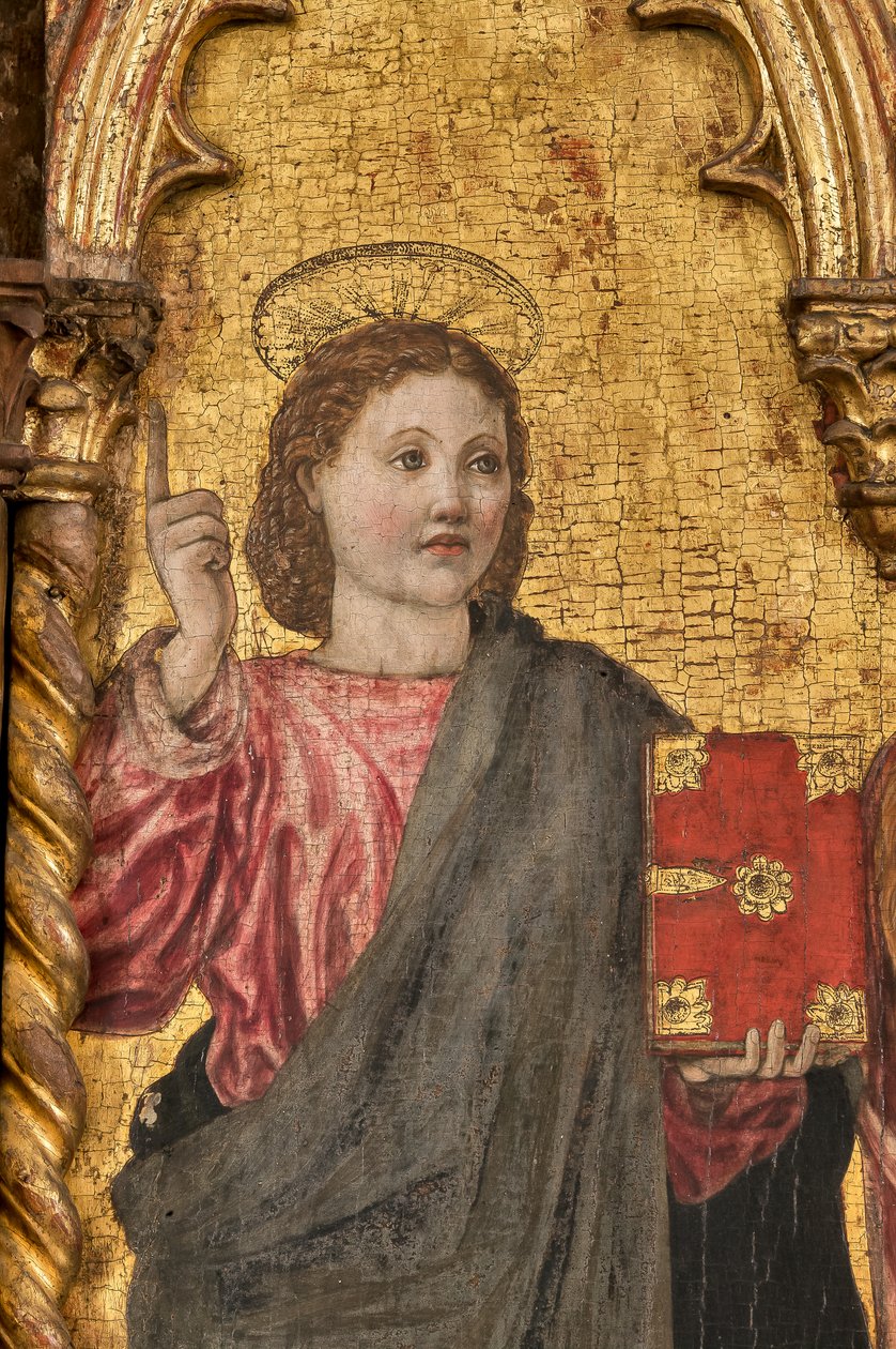 Coroação da virgem e dos santos, Políptico sobre fundo dourado, detalhe de 2384569 (tempera sobre painel) de Agnolo and Bartolomeo degli Erri