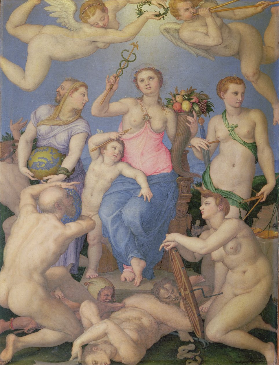 Alegoria da Felicidade, c.1567 (óleo sobre cobre) de Agnolo Bronzino