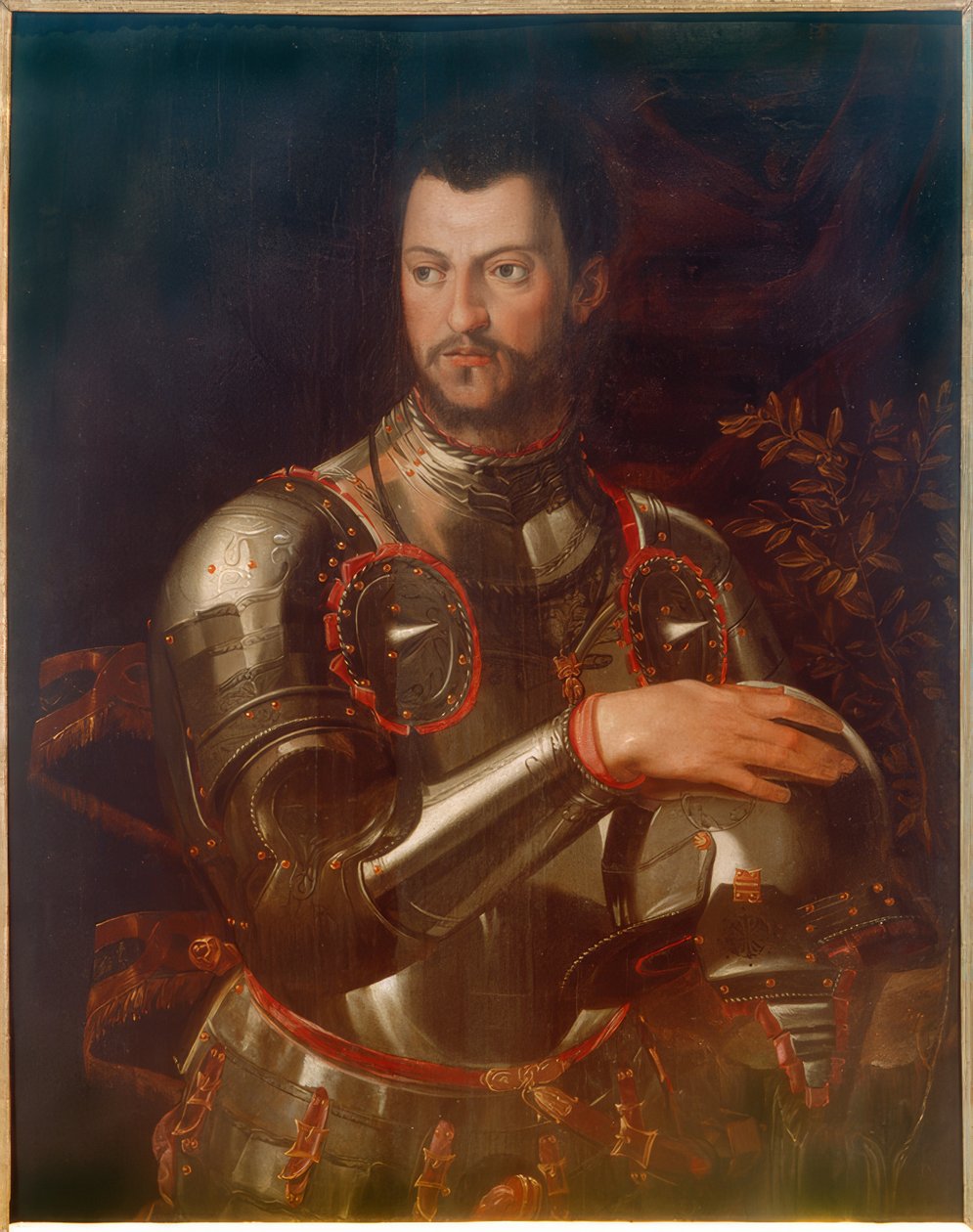 Retrato do Duque Cosimo I de armadura de Agnolo Bronzino