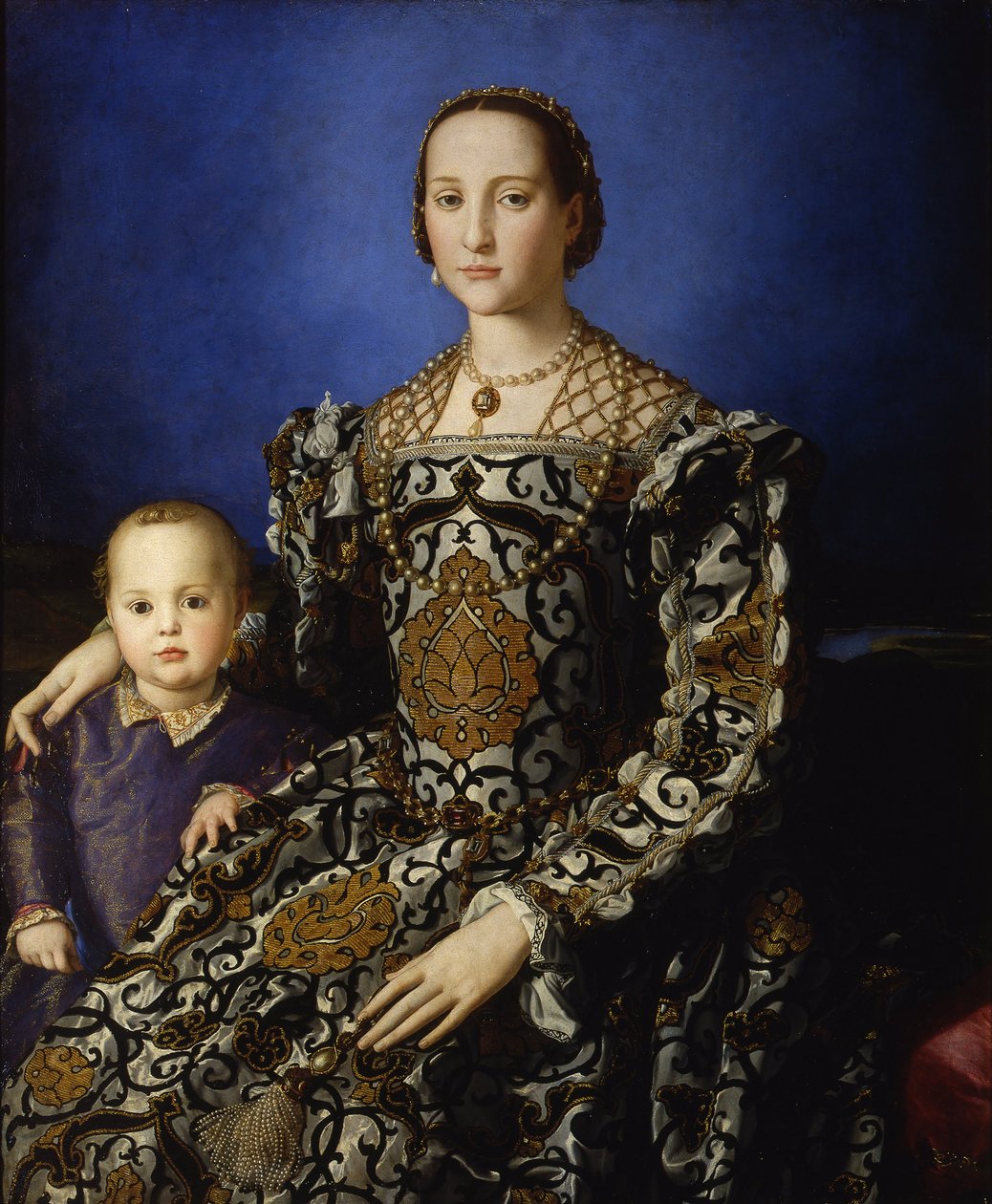 Retrato de Eleanor de Toledo com seu filho Giovanni, ca 1545 de Agnolo Bronzino