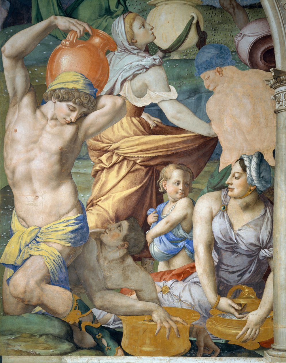 A Coleta de Detalhes do Maná, 1540-1545 de Agnolo Bronzino