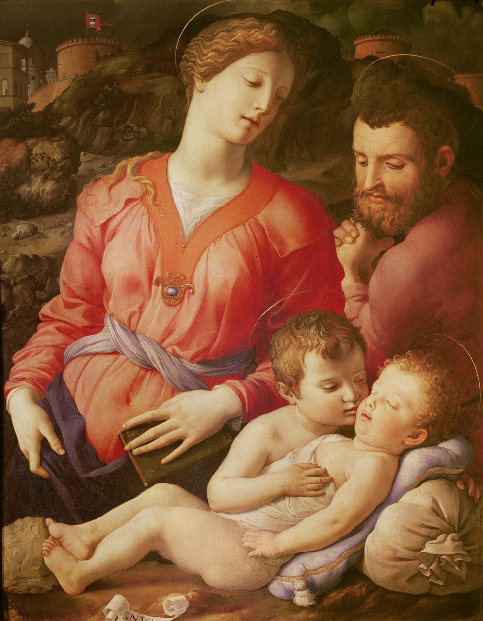 A Sagrada Família Panciatichi, c. 1540 (óleo sobre madeira) de Agnolo Bronzino