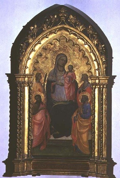 Madona da Humildade (tempera no painel) de Agnolo Gaddi