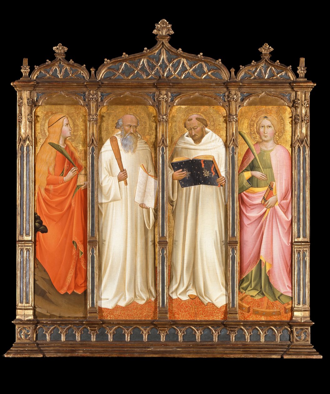 Santos Maria Madalena, Bento, Bernardo de Claraval e Catarina de Alexandria, ca 1380 de Agnolo Gaddi