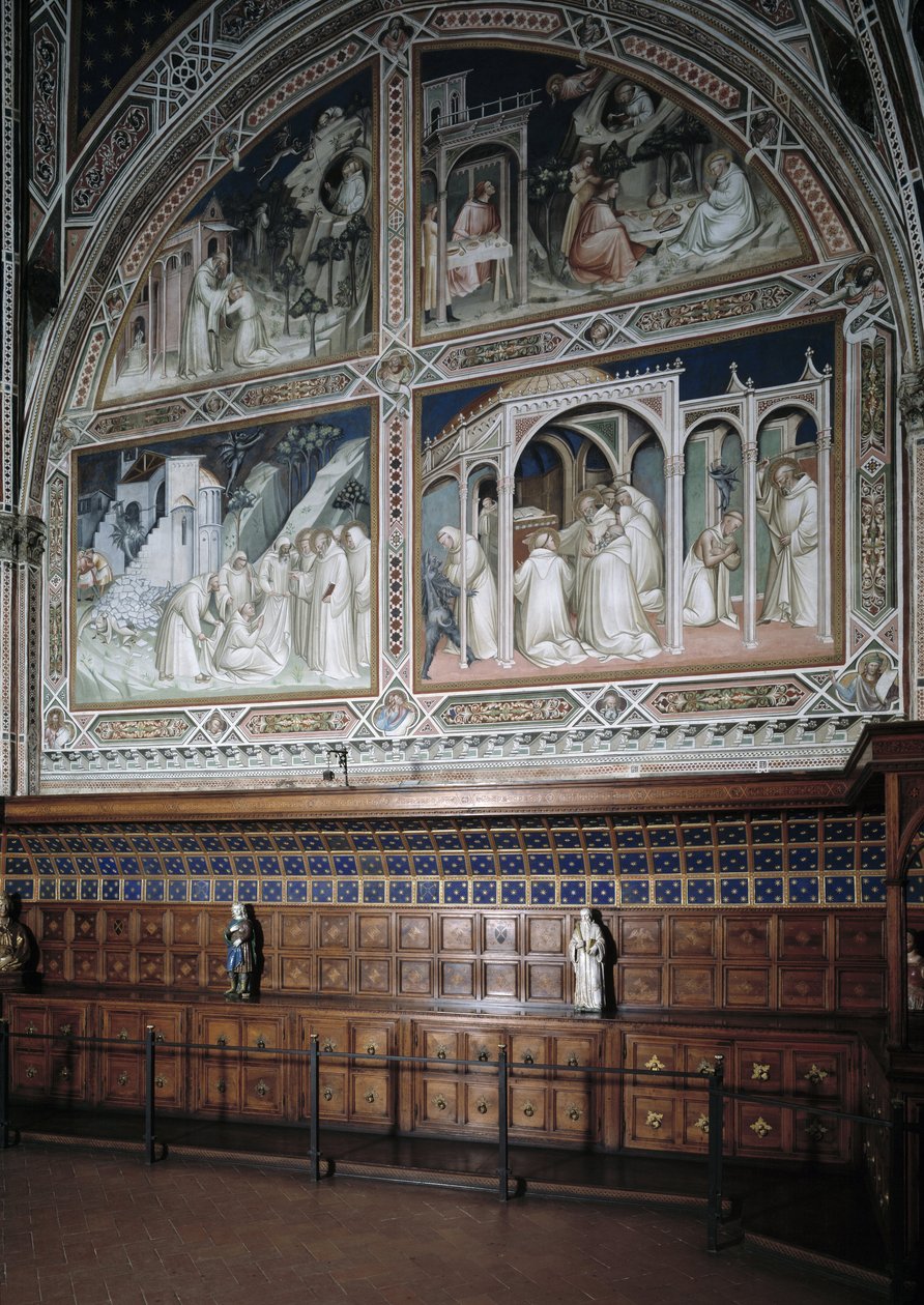 Vista da Capela Castellani (ou Sacramento) decorada com frescos por Agnolo Gaddi (1350-1396), episódios da vida de Santo Antônio, o Grande de Agnolo Gaddi